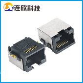 RJ45反向沉板貼板式RJ45連接器接口